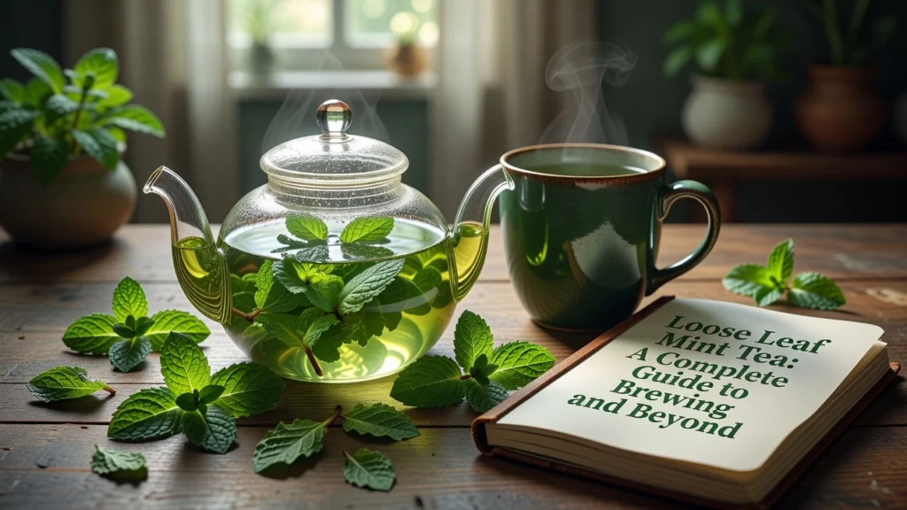 Professional header image for educational tutorial: Loose Leaf Mint Tea: A Complete Guide to Brewing and Beyond