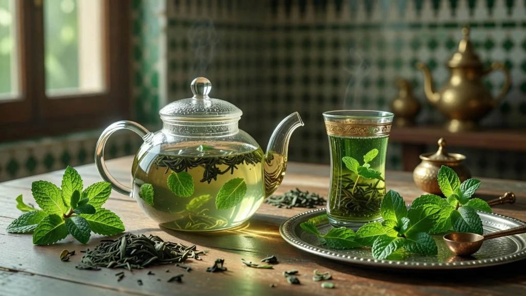 Professional header image for educational tutorial: Loose Leaf Moroccan Mint Tea: Origins, Benefits and How t...