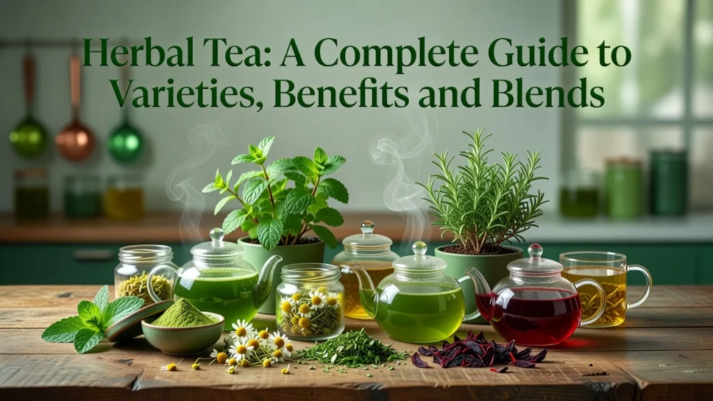 Professional header image for list-based article: Herbal Tea: A Complete Guide to Varieties, Benefits and B...