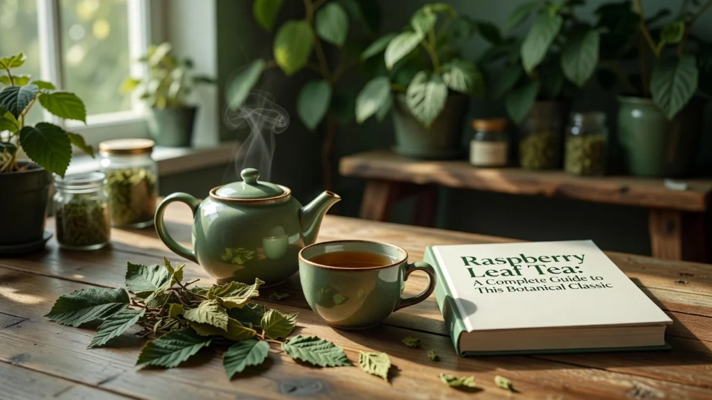 Professional header image for educational tutorial: Raspberry Leaf Tea: A Complete Guide to This Botanical Cl...