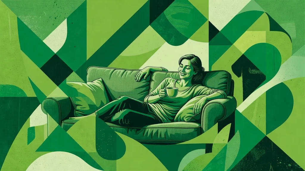 Professional header image for informative article: Cal we have a person slumped don in a soffa hugging a cup...